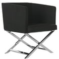thumbnail image 3 of Safavieh Celine Modern Glam Chrome Upholstered Cross Leg Chair, 3 of 8