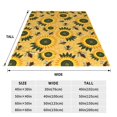 thumbnail image 3 of Bixox Fleece Blanket Bees and Sunflowers Pattern Super Soft Double-Sided Microfiber Flannel Blanket for Sofa, Bed, Couch, Suitable for All Seasons - 50"x40", 3 of 5