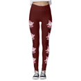 thumbnail image 4 of MKLEKYY Leggings de compresión para mujer Leggings para mujer Leggings de entrenamiento Pantalones con estampado navideño de bloques de color Leggings suaves y elásticos 3633, 4 of 4