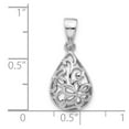 thumbnail image 2 of Auriga Fine Jewelry 925 Sterling Silver Rhod-Plated Half Dome Teardrop Filigree Pendant for Women (L - 23.7mm, W - 11mm), 2 of 6