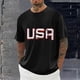 thumbnail image 1 of Tops para hombre, blusas y camisas de cuello redondo y manga corta para hombre, blusas casuales de moda con cuello redondo y estampado para hombre, blusas de poliéster para hombre., 1 of 5