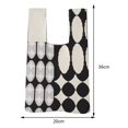 thumbnail image 3 of Bolsa con asa superior Patrón de lunares a cuadros Monedero tejido para mujer para el trabajo (Negro) Sywqhk Para Estrenar, 3 of 9