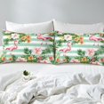 thumbnail image 4 of Erosebridal Ensemble de Draps Tropical Flamant Rose Format Simple, Draps Palmier Floral Simple, Décor à Rayures 3 Pcs, 4 of 6