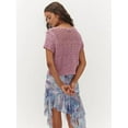thumbnail image 4 of Women'S Summer Short Sleeve Crochet Shrug Tie Front Open Knit Cropped Cardigan Sweater Cover Up Light Purple S, 4 of 8