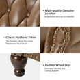 thumbnail image 6 of Traditional Genuine Leather Push Back Wingback Recliner Chair Tufted with Nailhead Trims and Solid Wood Legs for Living Room Camel, 6 of 8