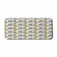 thumbnail image 1 of Rose Computer Mouse Pad, Hand Drawn Style Retro Romantic Blossoms in Yellow and White Tones, Rectangle Non-Slip Rubber Mousepad X-Large, 35" x 15" Gaming Size, Charcoal Grey Yellow, by Ambesonne, 1 of 2
