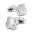 thumbnail image 1 of Gemelos elegantes con forma de concha cuadrada chapada en oro para hombre, 1 of 3
