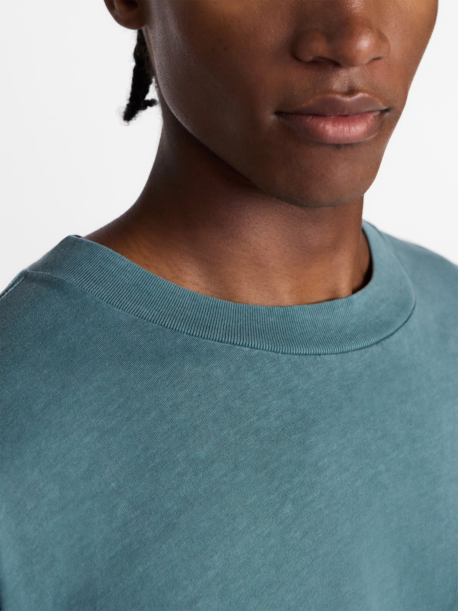 No Boundaries Cotton Oversized Cropped Tee with Short Sleeves, Men's and Big Men's XS-5XL