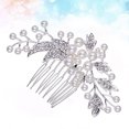 thumbnail image 3 of EeaseCA Wedding Rhinestone Alloy Leaf Hair Comb Bridal Pearl Beaded Comb Jewelry for Decoration Party (Silver), 3 of 7
