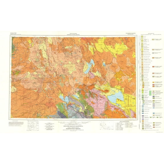 Topographical Map - Westwood Sheet - 1960 - Vintage Wall Art