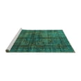 thumbnail image 2 of Ahgly Company Machine Washable Indoor Round Oriental Turquoise Blue Modern Area Rugs, 8' Round, 2 of 4