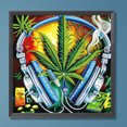 thumbnail image 1 of Cuadros Decorativos Kit de pintura de diamante con forma especial parcial de bricolaje 5D Decoración de marihuana (XD044) Wdftyju embutido en tela, 1 of 6