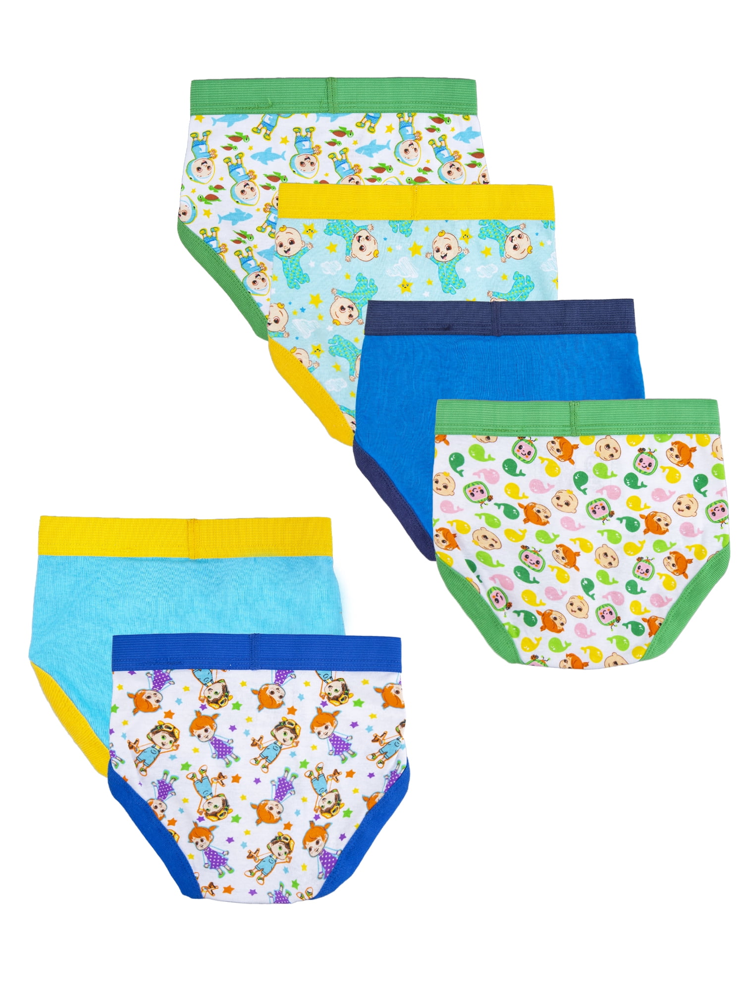 Pack De 6 Culottes Pour Fille CoComelon - Taille 2T/3T - 100% Coton, 6 Designs Différents