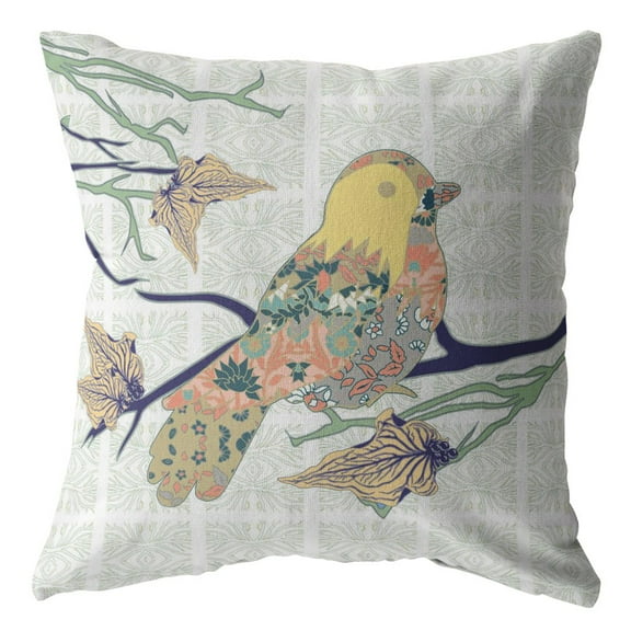 HomeRoots 413110 20 in. Light Green Sparrow Suede Throw Pillow
