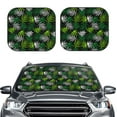 thumbnail image 2 of Xecao Tropical Leaves1 for Foldable Car Sun Shades (2-Pack) offer sun protection with an easy-fold design for convenient windshield shading., 2 of 7