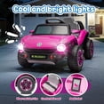 thumbnail image 5 of 12V Ride on Toys, Licensed Volkswagen Beetle Powered Ride on Cars with Remote Control, Bluetooth, Music, USB Ports, LED Lights, 4 Wheels Suspension, Electric Car for Kids Boys Girls Ages 2-5, Pink, 5 of 9