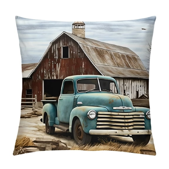 Pratyus Barn Truck Carol Sutton Pillow Cushion Covers for Sofa Couch Bedroom Car Chair Home Decor Throw Pillow Cover 1PC 12x12in