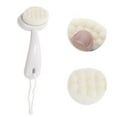 thumbnail image 3 of Unique Bargains 1 Pc Soft ABS Nylon Wool Cleansing Brush with Dots Curved Handle White 4.65"x2.09", 3 of 4