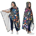 thumbnail image 2 of Wearable Blanket,Bernese Mountain and Flower Hooded Wearable Sherpa Blanket for Adults & Teens,Winter Poncho Shawl Wrap Cape Thick Warm,60"x80", 2 of 5