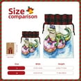 thumbnail image 3 of Rocae Alligator Donut Pool Float Print Christmas Drawstring Linen Gift Bag with Drawstrings Treat Bag Goody Present Bags for Christmas Party Favor, 3 of 8