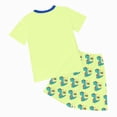 thumbnail image 5 of NOLDARES Baby Boy Toddler Shorts Set Clothes Summer 2pcs Outfit Cute Colorful Print Short Sleeve Cotton Shirt Top Pull on Shorts Pockets(Light Green,2-3 Y), 5 of 5