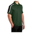 thumbnail image 4 of Yellow Rooster Men's Tricolor Shoulder Micropique Sport-Wick Polo Forest Green/ Black/ White S, 4 of 7