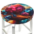 thumbnail image 3 of Gukieu Colorful Stone World Print Round Chair Cover, Dust-proof and Non-slip Bar Chair Protective Cover, Suitable for Bars, Restaurants, Offices-12 inch, 3 of 7