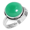 thumbnail image 1 of 925 Silver Ring For Women - Girls Real Green Onyx Stone Silver Ring Size 10.5 May Birthstone Handmade Silver Ring Size 10.5 Gift For Women On Christmas 925 Silver Jewelry With Gemstone, 1 of 5