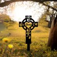 thumbnail image 3 of Custom Personalized Flower Metal Cross Memorial Stake, Memorial Garden Decor , Custom Grave Marker, Remembrance Stake, 3 of 6