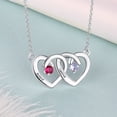 thumbnail image 4 of Mementos Personalized Family Women's (Mother's) Necklace Sterling Silver with 2 Name & Birthstone, 4 of 6