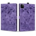 thumbnail image 2 of Case for iPad Air 11 (M3 2025 / M2 2024) iPad Air 4 & 5 10.9 inch (2020/2022) with Stand, Card Slot, Auto Wake/Sleep, Embossed Cat PU Leather Folio Cover with Pen Holder, Purple, 2 of 7