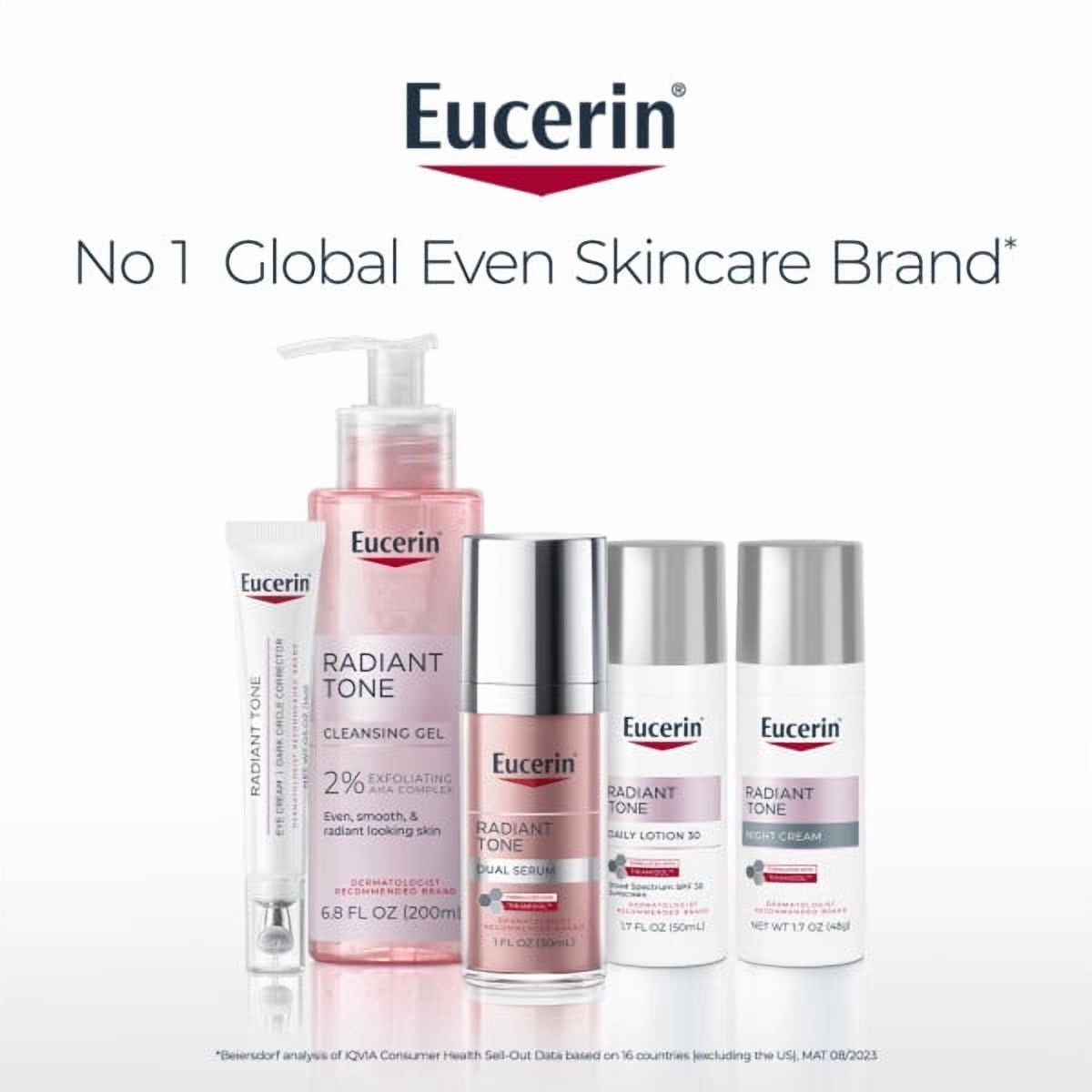 Eucerin Radiant Tone Cleansing Gel, Face Cleanser with AHA Complex, 6.8 Fl Oz Bottle