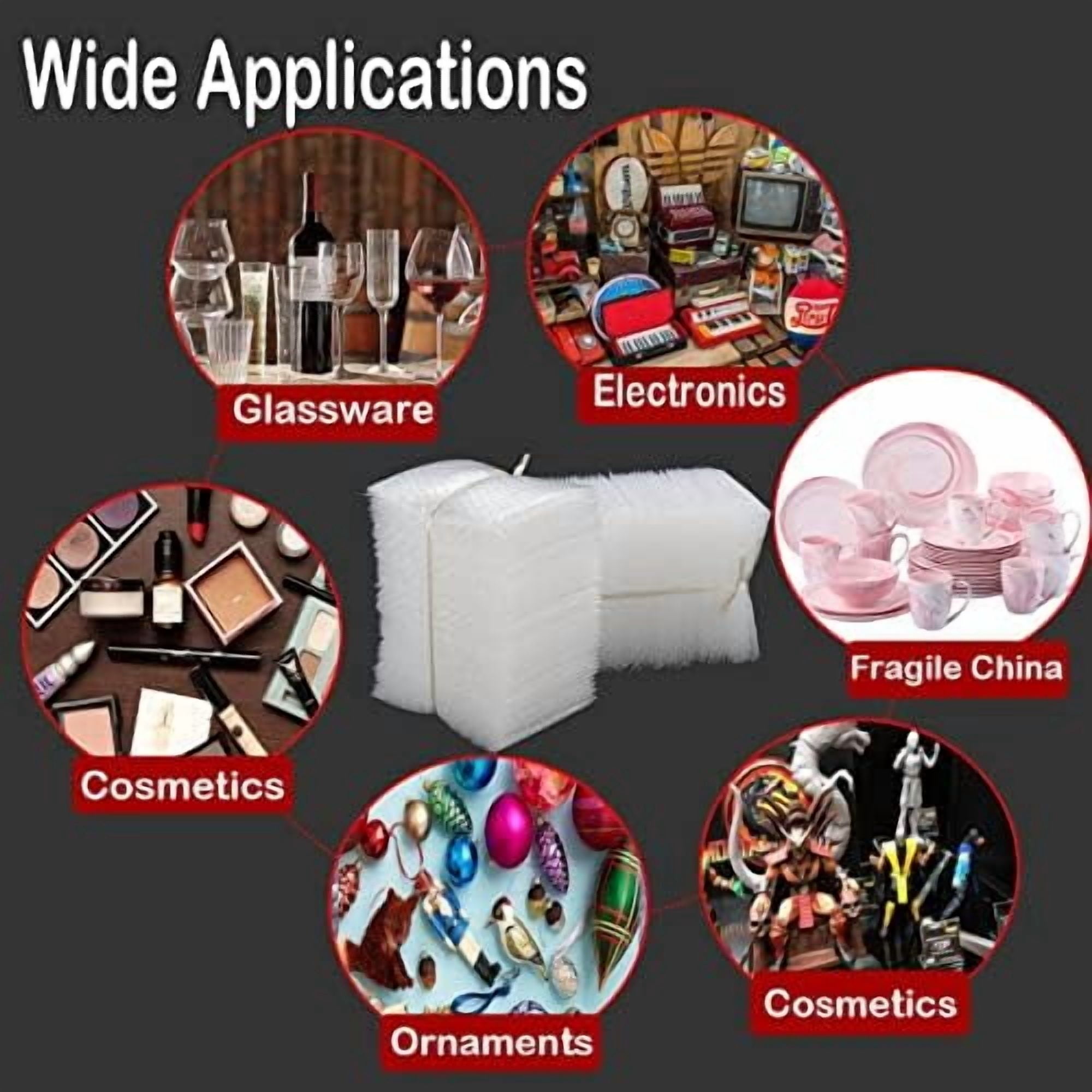 50 Pcs Bubble Pouches Wrap - 12'x12' Clear Bubble Out Bags for Packing Fragile Dishes & China Plates
