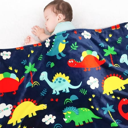 Lukeight Toddler Blanket for Boys and Girls, 380GSM Thick Kids Blanket for Birthday Gifts, Cozy Baby Blanket, Plush Receiving Blanket for Crib (Dinosaur, 30x40 Inches)