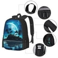 thumbnail image 4 of Daiia Hawaiian Beach Pirate Moon Backpack for Men and Women -Durable Backpack Large Capacity, Water-Resistant Bag with Adjustable Straps and Laptop Compartment, 4 of 9
