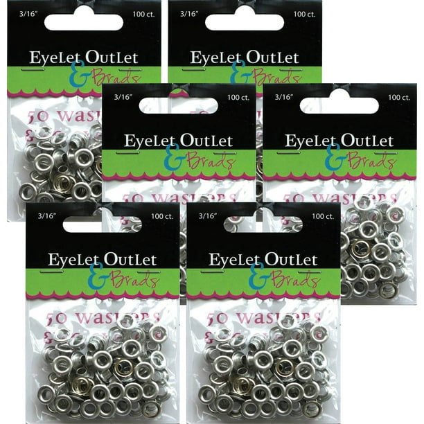 Eyelet Outlet Eyelets & Washers3/16" 100 Count, Multipack Of 6