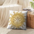 thumbnail image 3 of LALILO Throw Pillow Covers Modern Tattoo Sleeping Sun White Art Asia Cushion Cover 18" x 18", 2 Pack, 3 of 6