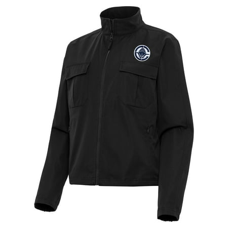 Women s Antigua Black LA Clippers Even Par Full-Zip Jacket