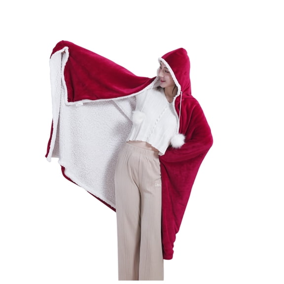 SB 3-Piece Gift Set for Women - Wearable Hooded Blanket, Eyemask, Socks