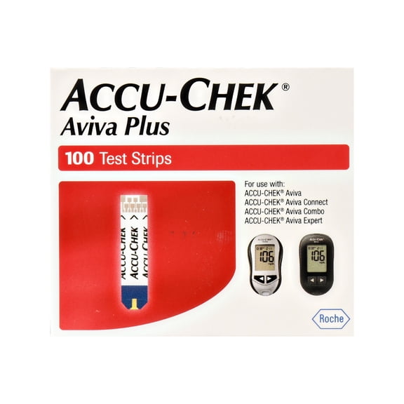 Accu-Chek Aviva Plus Blood Glucose Test Strips, 100 Ct