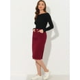 thumbnail image 3 of DARING DIVA Women's Jean Back Vent Midi Length Denim Skirts S Dark Red, 3 of 6