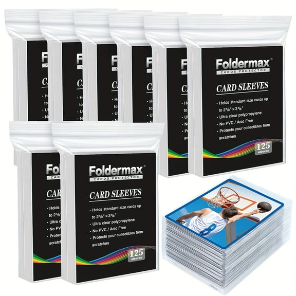 1000pcs plastic trading card sleeves, 3 inches x 4 inches regular size, used for baseball, sports, collectible cards, art and craft supplies, Halloween, Christmas gifts