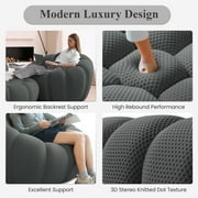 99 Bubble Couch Modern, Oversized Curved Couches, Lazy Floor Sofa, Dark Gray Bubble Couch,Modern Upholstered Comfy Mesh Fabric 3D Honeycomb Shape Couches for Living Room,Office,Apartment,3-Seater