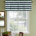 thumbnail image 4 of Green Navy Blue Striped Valances for Windows, Decorative Rod Pocket Window Valance Curtains, Chic Abstract Lines Geometric Short Curtain Drapes for Kitchen/Living Room, 2 Panels, 60" W x 18" L, 4 of 8