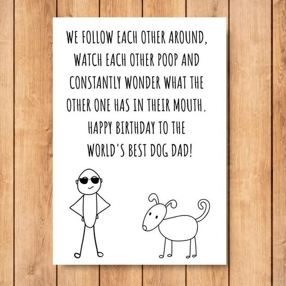 Funniest Dog Dad Birthday Card - "World's Best Dog Dad" Hilarious Greeting with Cute Illustrations - Perfect for Dog Lovers on Their Special Day