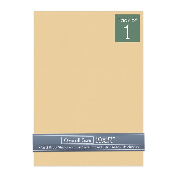 Beige 19x27 Uncut Art Mat Board - No Opening - 1 Mat