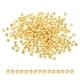 thumbnail image 1 of Uxcell 3mm 18K cuentas espaciadoras de oro relleno para hacer joyas, paquete de 260 cuentas redondas de metal, cuentas de latón, doradas, 1 of 7