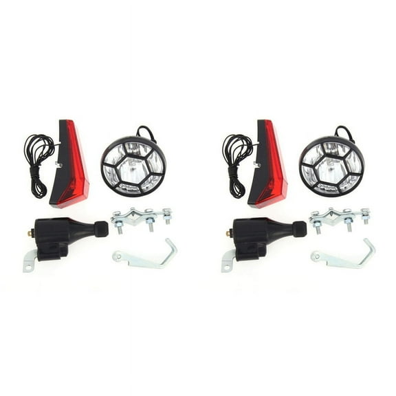2X Bike Light Bicycle Motorized Friction Generator Dynamo Headlight Tail Kit 6V 3W Accessories