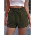 thumbnail image 5 of Yubnlvae Women's Summer Shorts - High Waist Casual Elastic Waist Shorts Green M, Women Elastic Summer Womens Casual Shorts Shorts And High Solid Waist Women's Shorts, 5 of 5