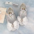 thumbnail image 1 of Disney-zapatos de fondo suave de dibujos animados para niña, zapatillas de princesa de Elsa, zapatos de cristal congelado, zapatos planos de cuero para niña con flores, 1 of 4